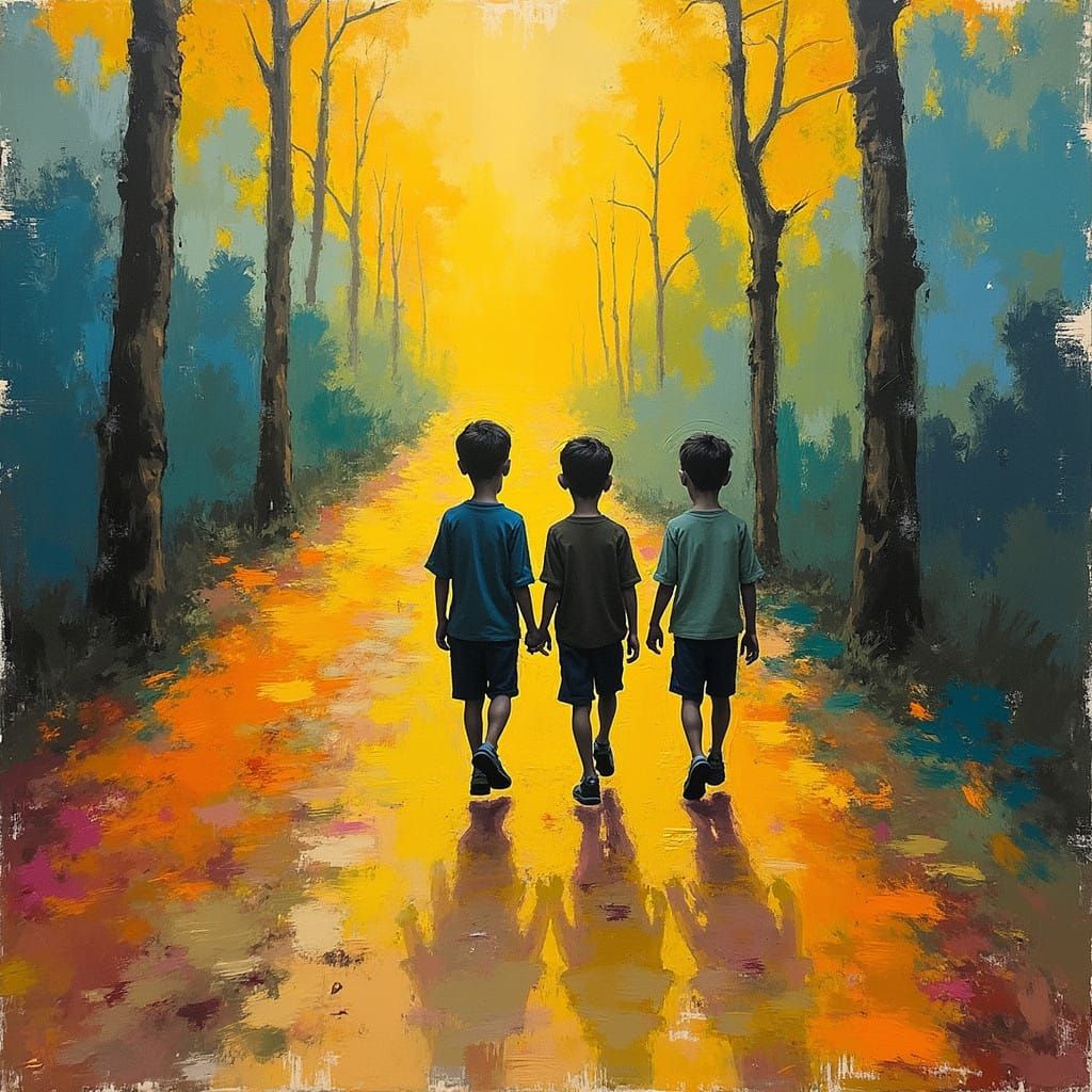 Three Brothers Embark on a Vibrant Journey Through the City