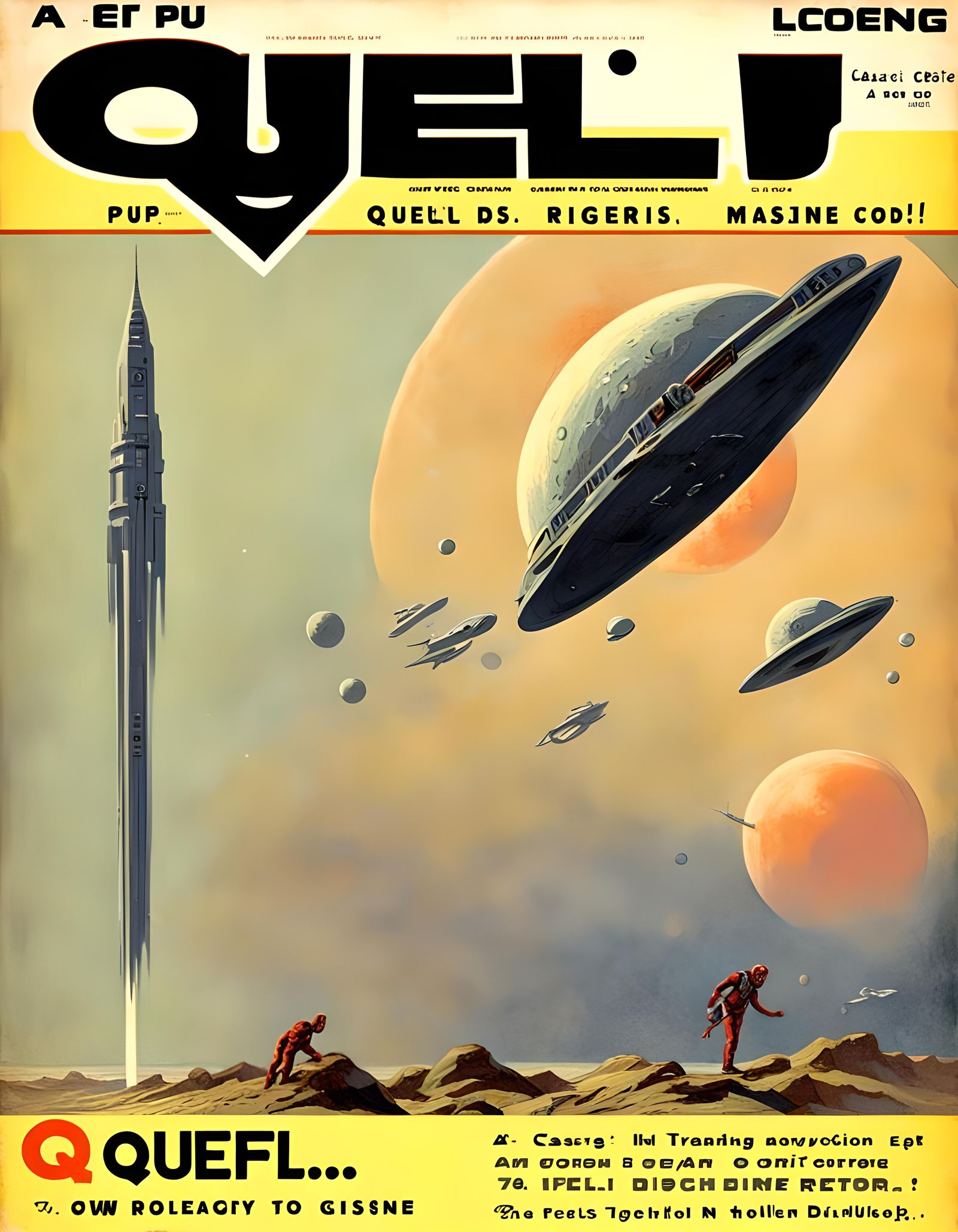 Retro Sci-Fi Pulp Magazine Cover: Quelf!