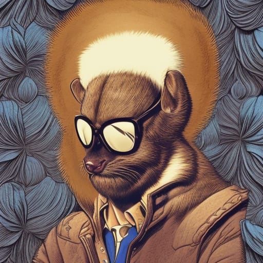 Well-Dressed Animal in Eyewear: Comic Book Art