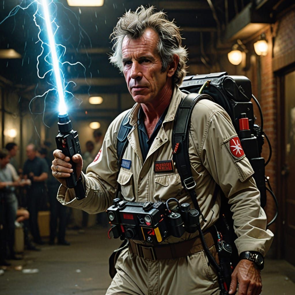 Keith Richards dressed as a Ghostbuster in the 1980s on a Th...