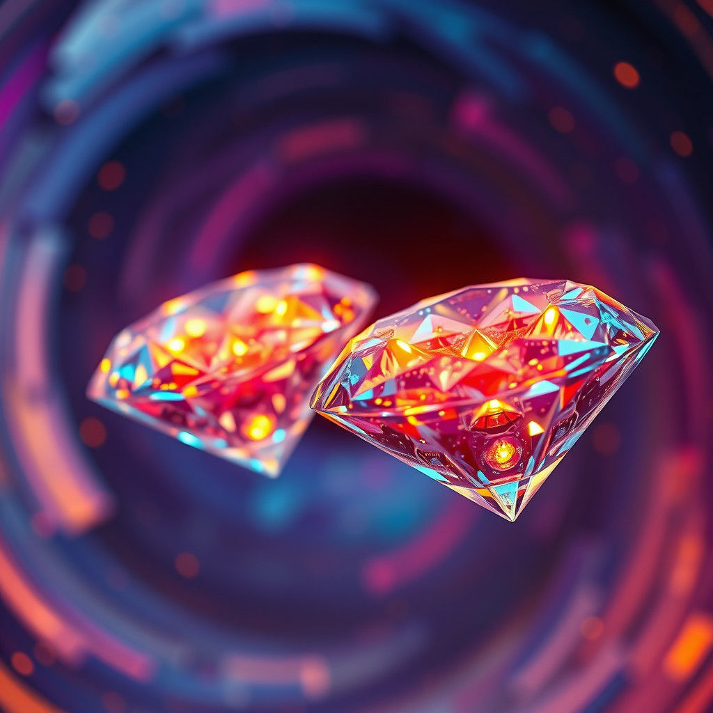 Bioluminescent Fire Diamonds in HDR Cinematic Style