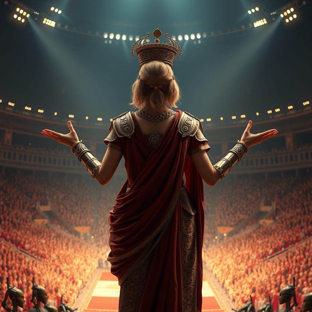 Taylor Swift as Roman Emperor in Oil Painting Style
