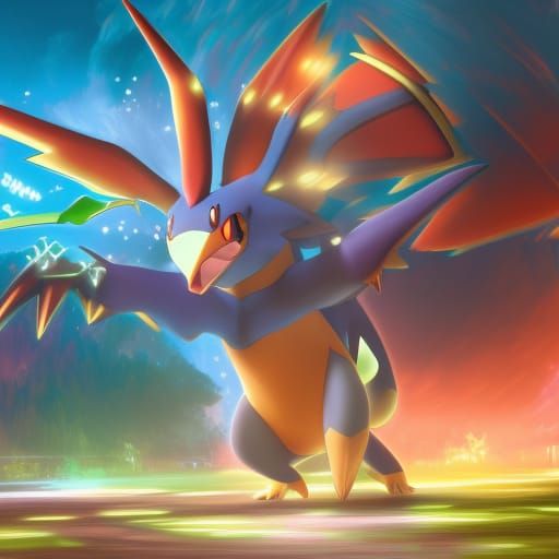 Detailed Pokémon Fusion Concept Art