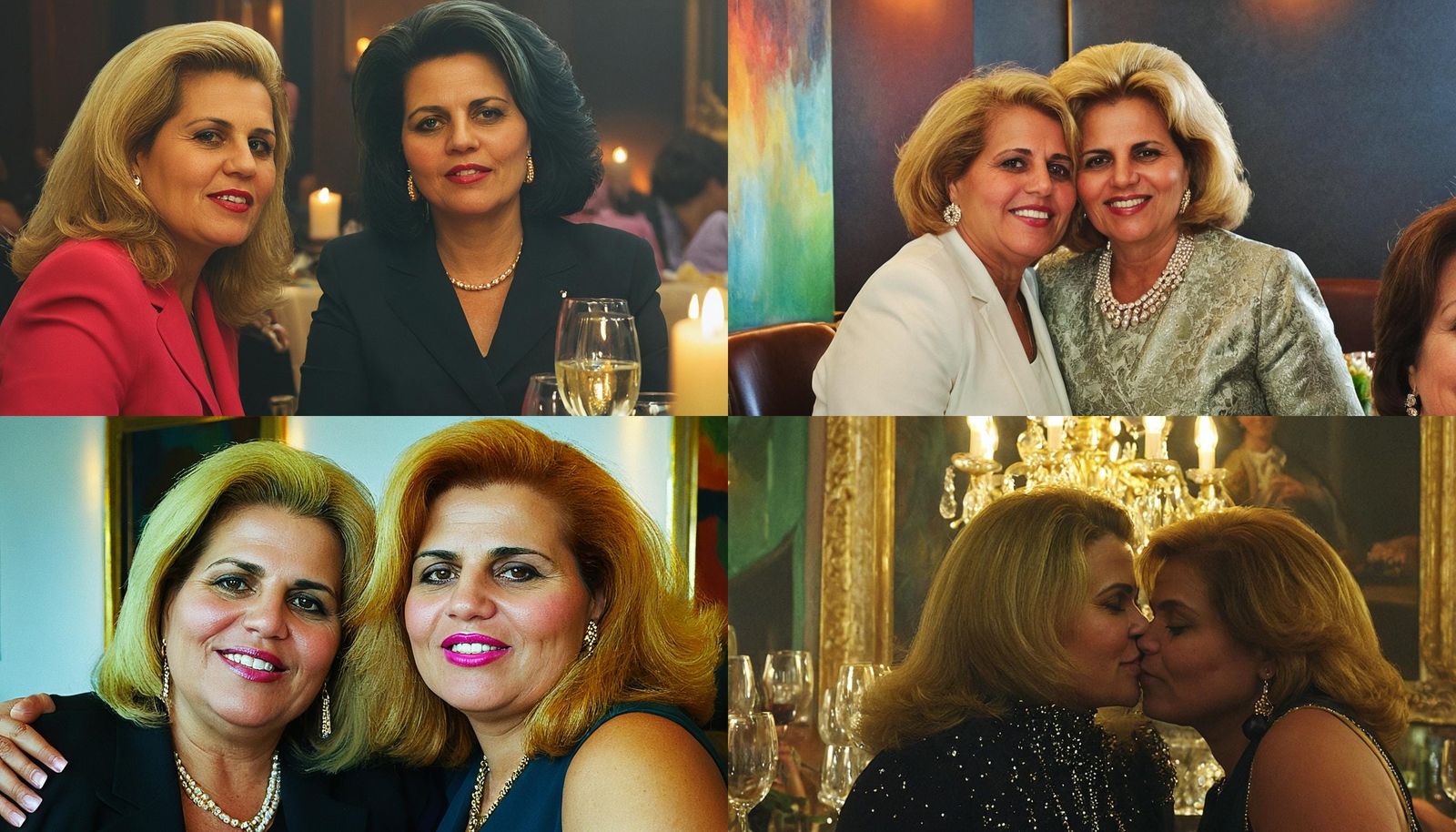 Romantic Dinner: Two Women in Business Attire