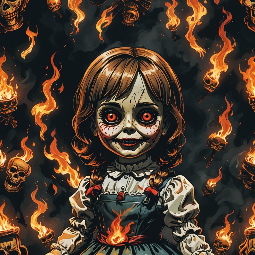 Annabelle Horror Doll in Anime Style