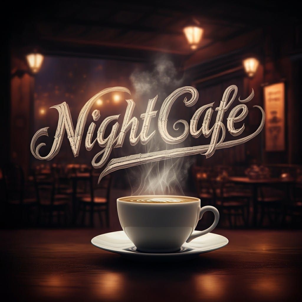 NightCafe: Steaming Calligraphy in Enchanting Cafe