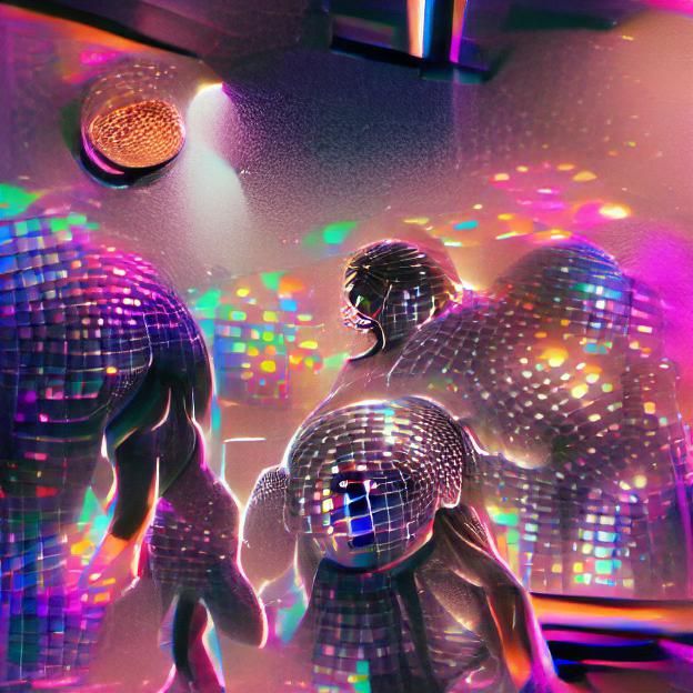 Energetic Disco Scene with Flashing Lights