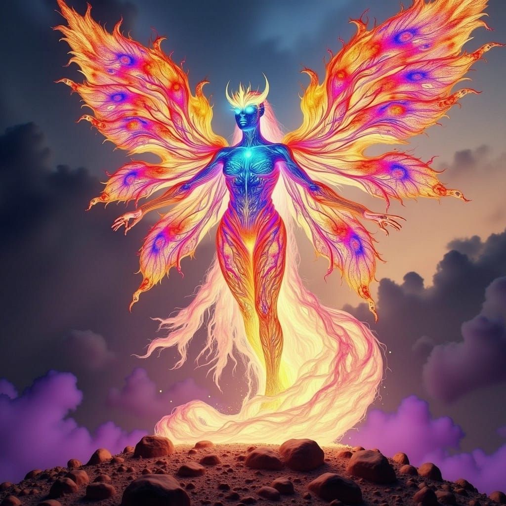 Divine Celestial Being Radiates Light and Energy