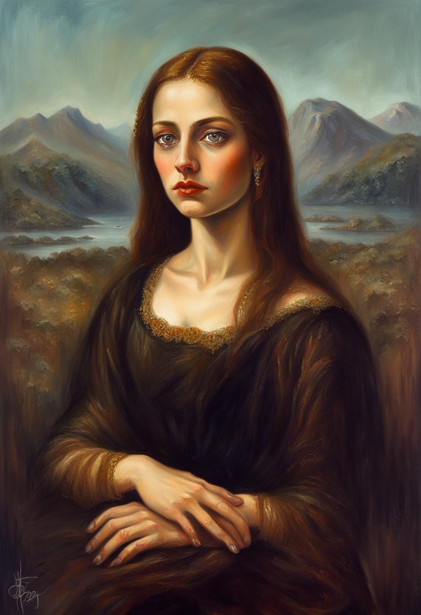 Surreal Portrait of a Lady in Oil Painting Style
