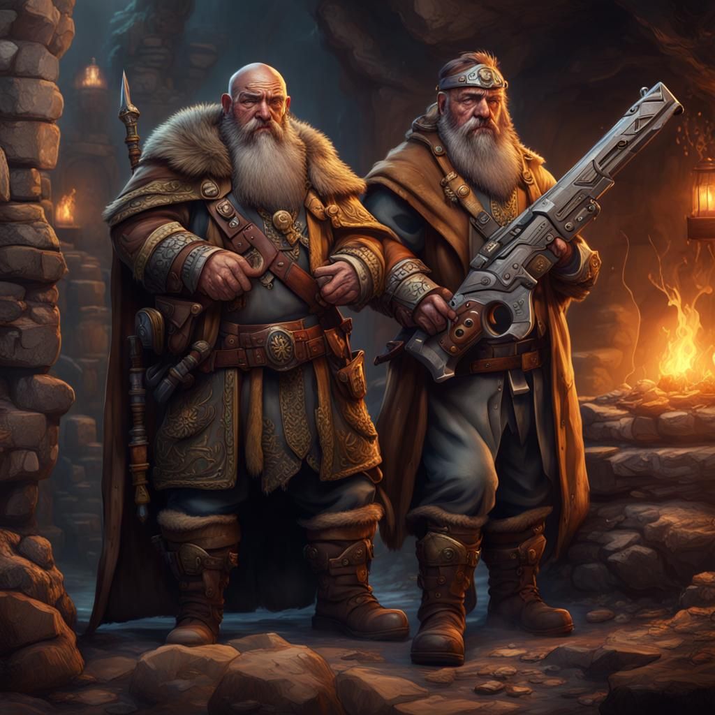 Dwarven Healer and Mercenary Concept Art