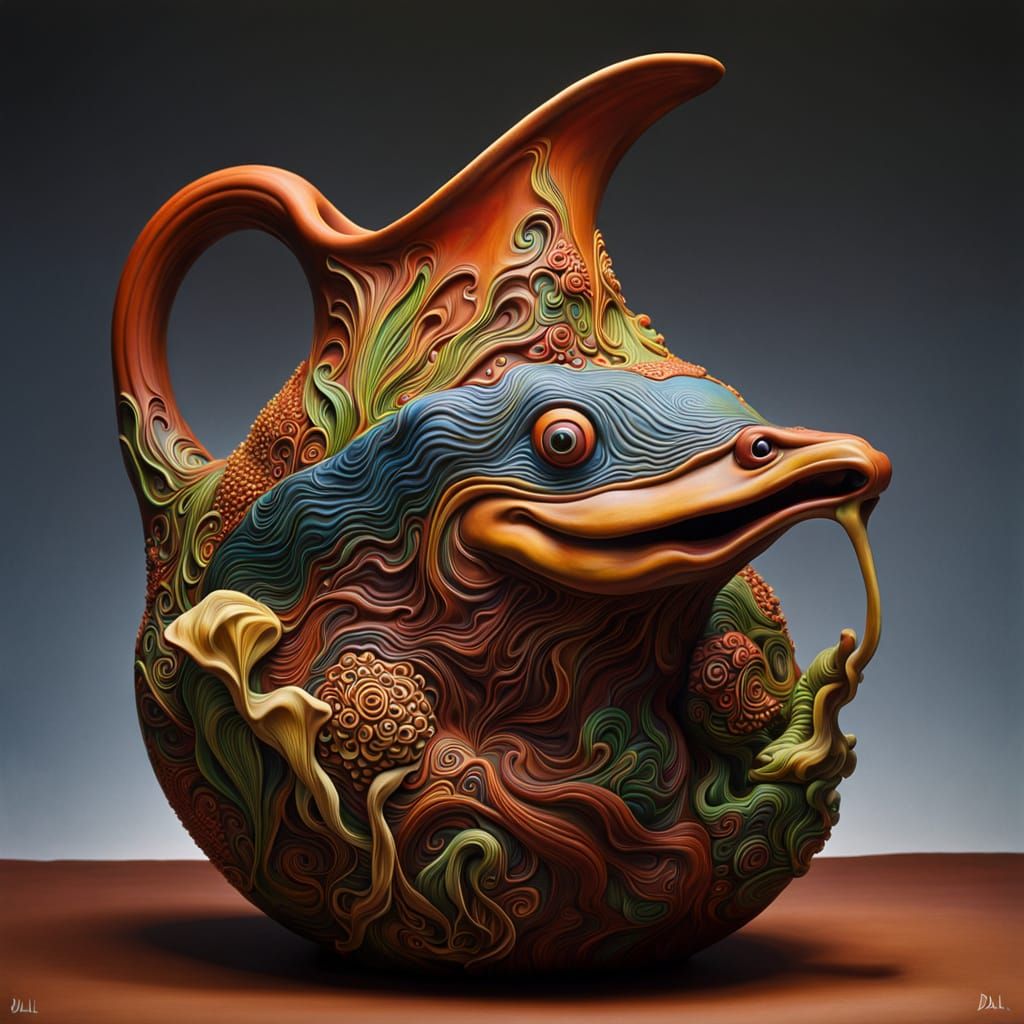 Duck bill clay jug