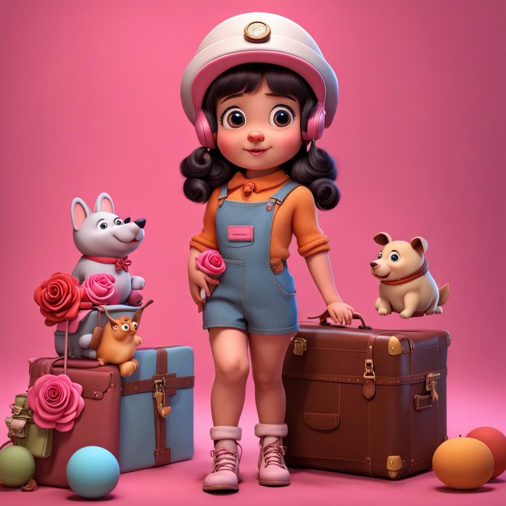 Pink Baby Pig in 3D Rendered Dark Fantasy