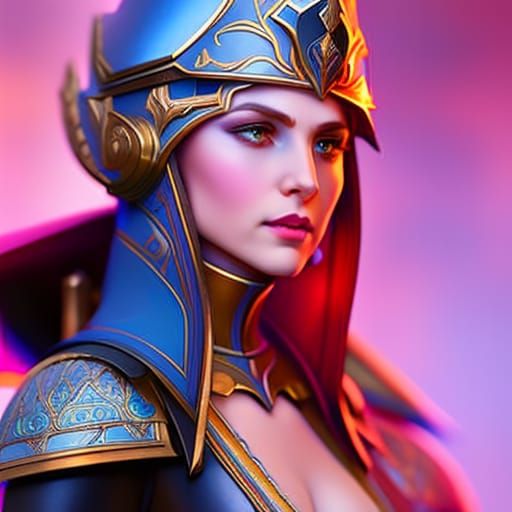 Detailed Knight Portrait with Castle, Hyperdetailed Art