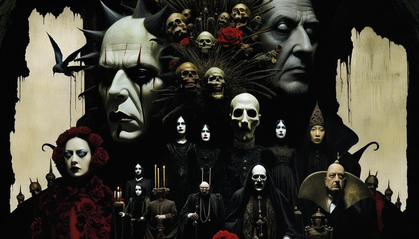 Macabre Collage in Gothic Horror Style