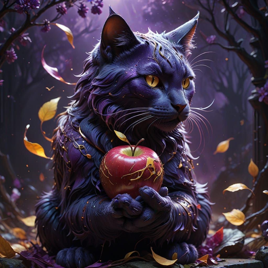 Feline Apple Hybrid Transforms in Dark Fantasy