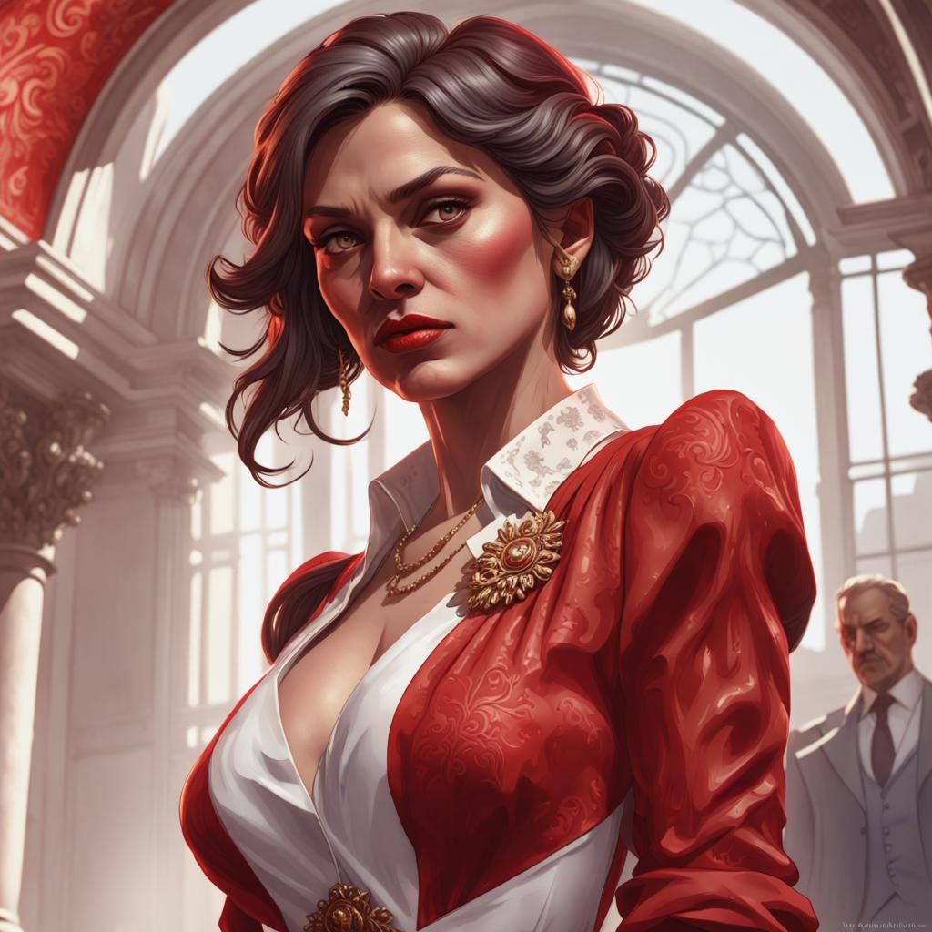 Italian Mob Boss Portrait in Hyperdetailed Digital Art