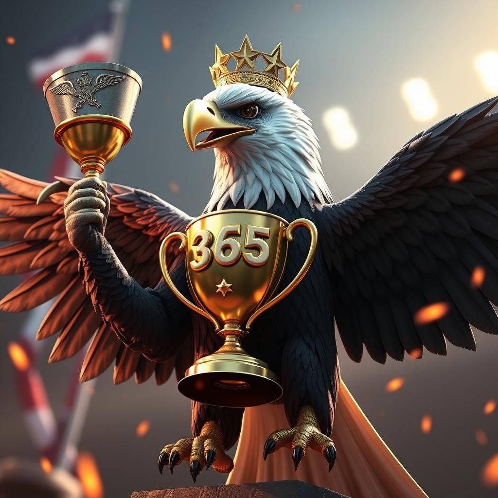 Eagle Celebrates Victory in 3D Game Style