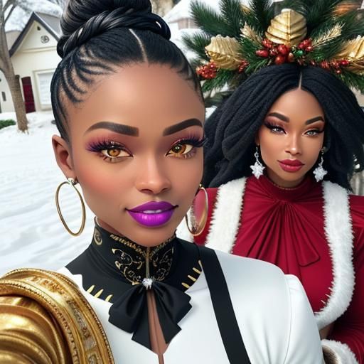 Festive Couple Portrait in Hyperrealistic Detail