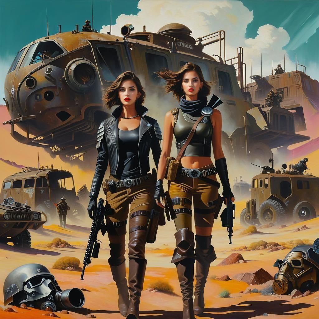 Abstract Wasteland Characters Painting