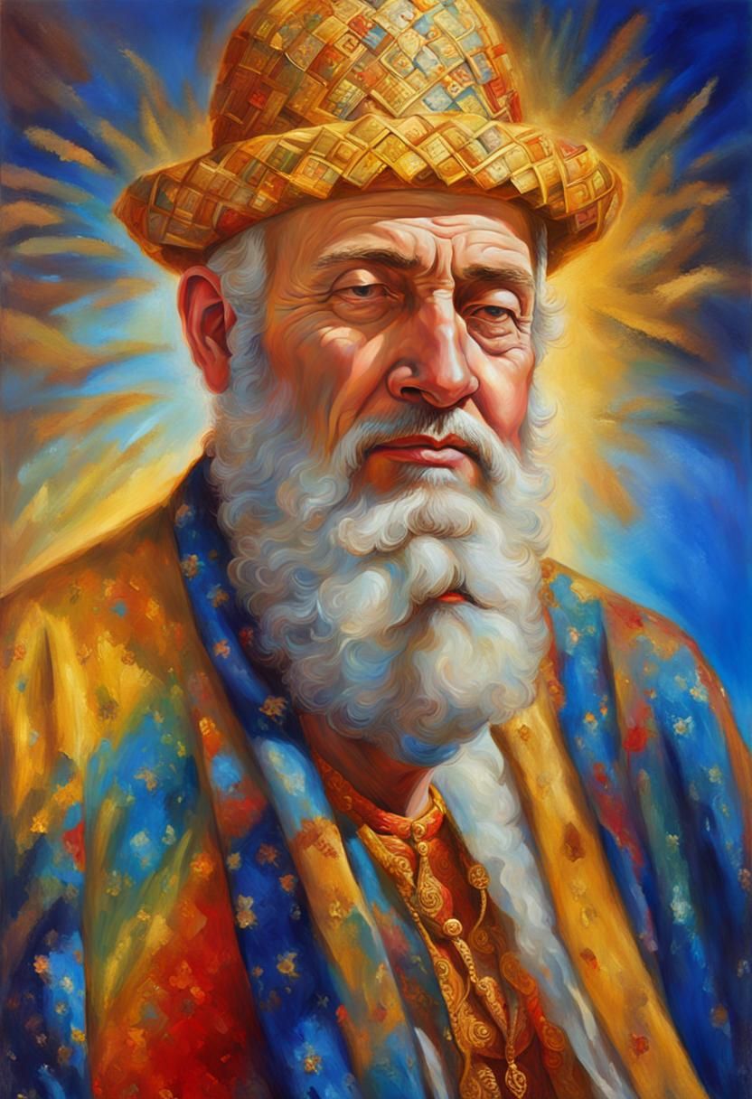 Man in Sleeping Streimel: Hyperrealistic Digital Portrait