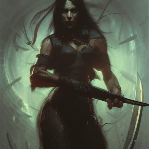 Sinister Slayer Portrait in Dark Fantasy Style