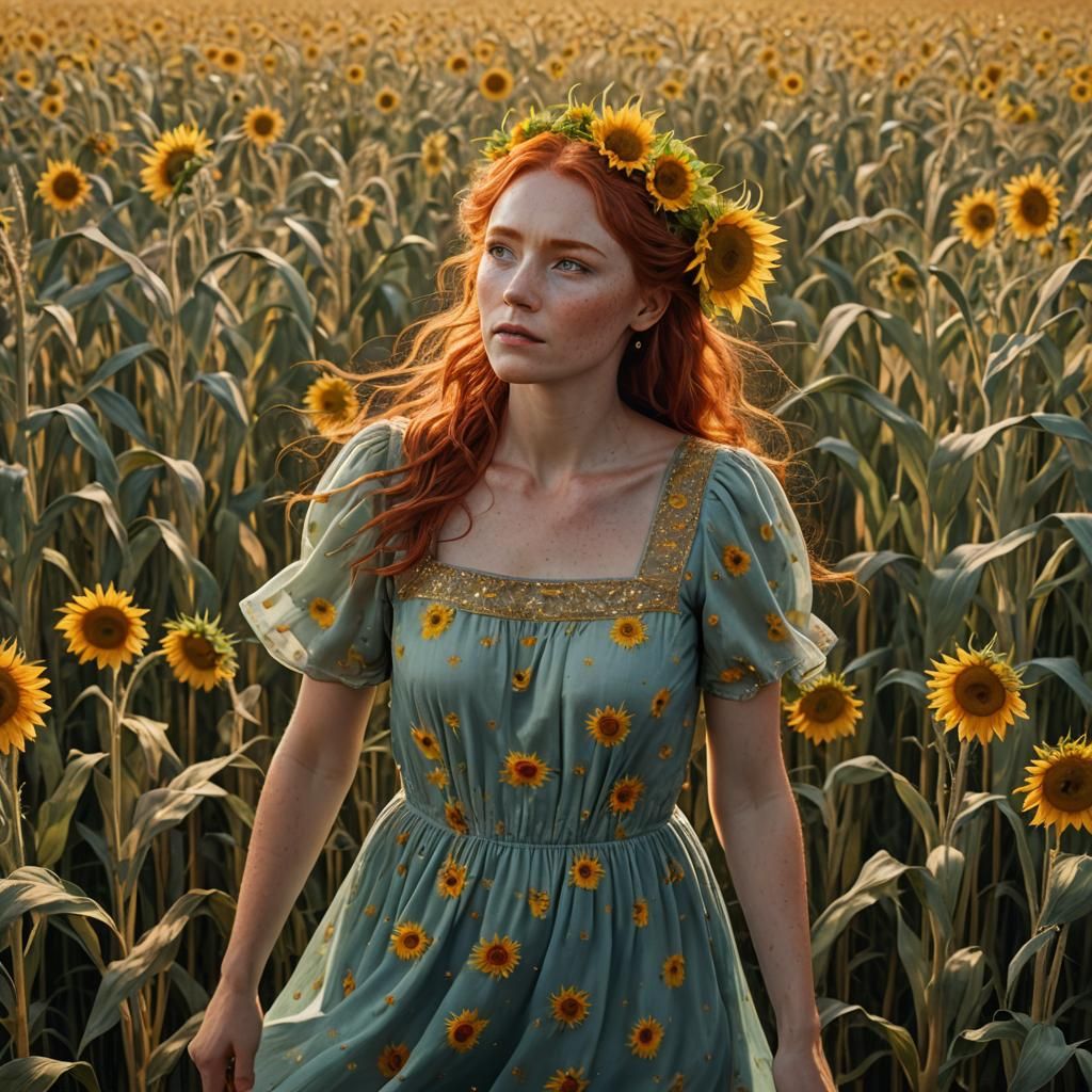 Ethereal Beauty in Golden Wheat Fields