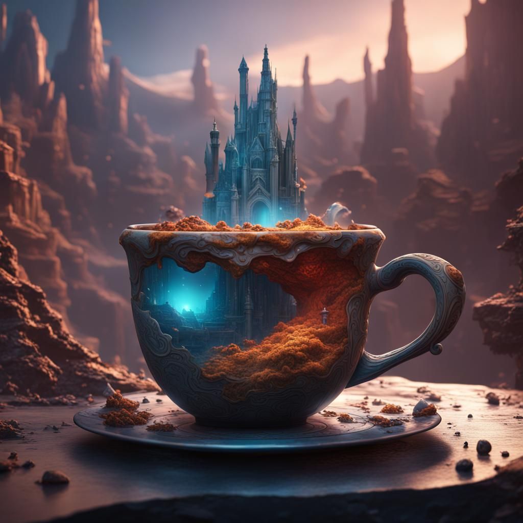 Mixed Worlds in a Cup: Fantasy Concept Art