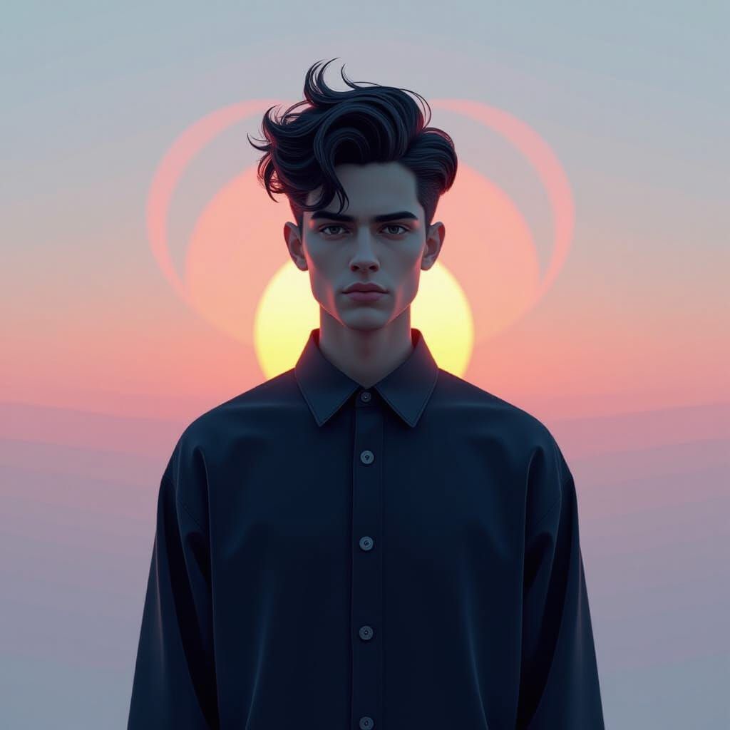 Abstract Silhouette in Expressionist Style