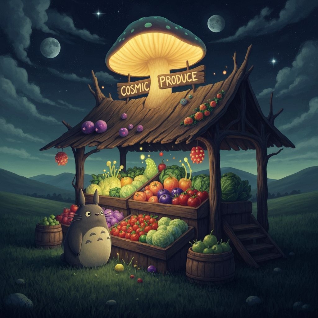Cosmic Produce: Totoro's Whimsical Farmstand
