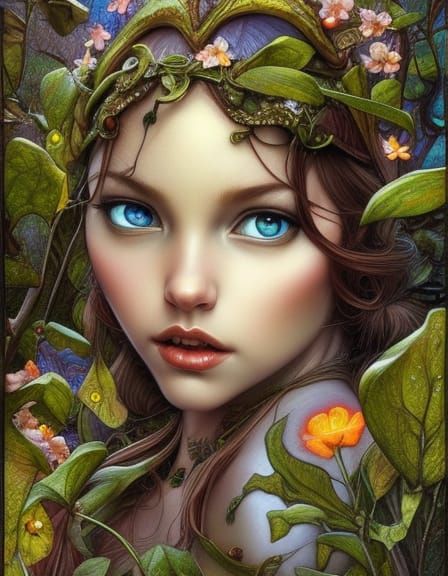 Robin in Spring: Fantasy Art Illustration