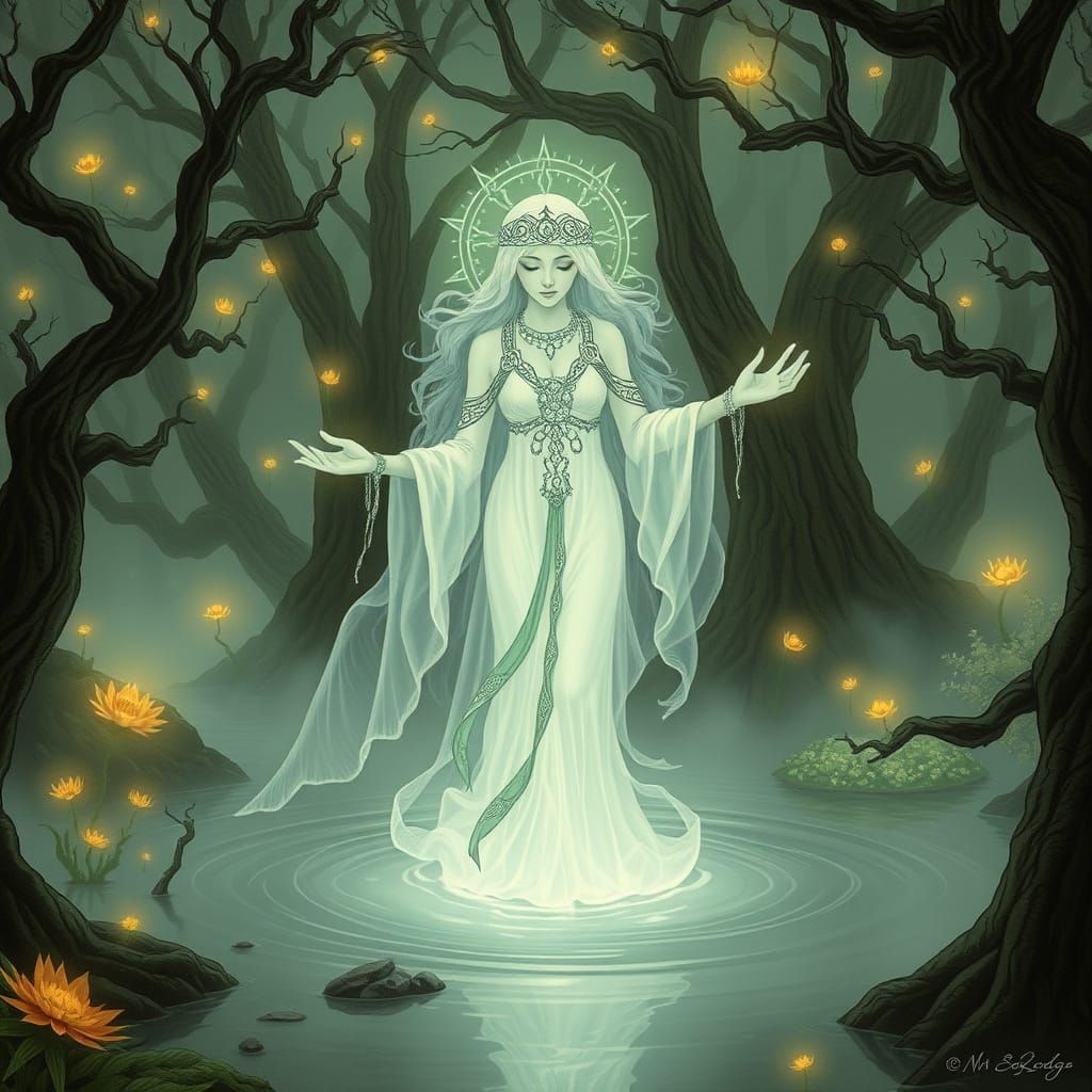 Celtic Goddess Rising: An Art Nouveau Vision