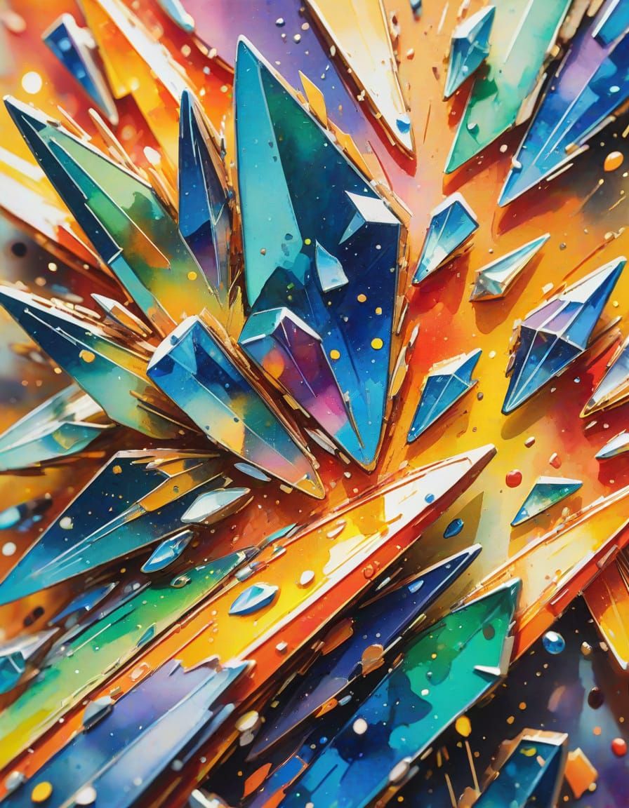 Crystal Rocket Control Panel in Watercolor Style