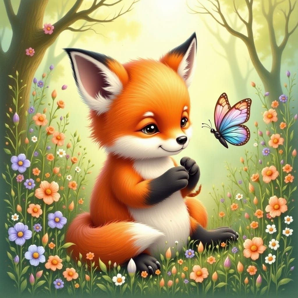 Vibrant Hungarian Folk Art Fox Friendships