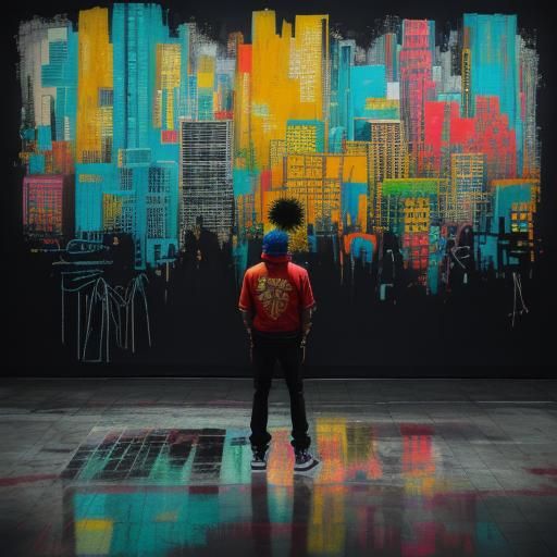 Lavish Penthouse View in Street Art Style