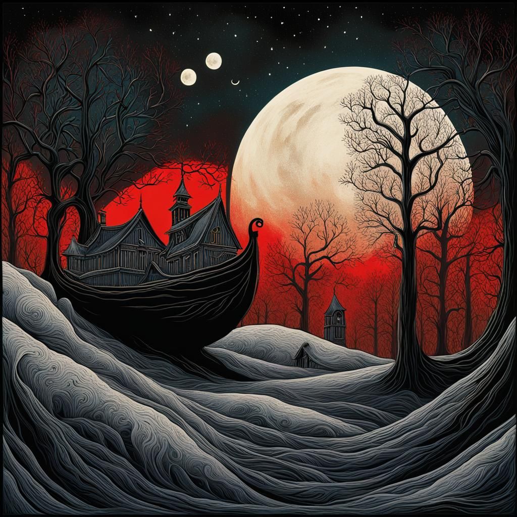 Ethereal Portrait with Macabre Details as Digital Painting