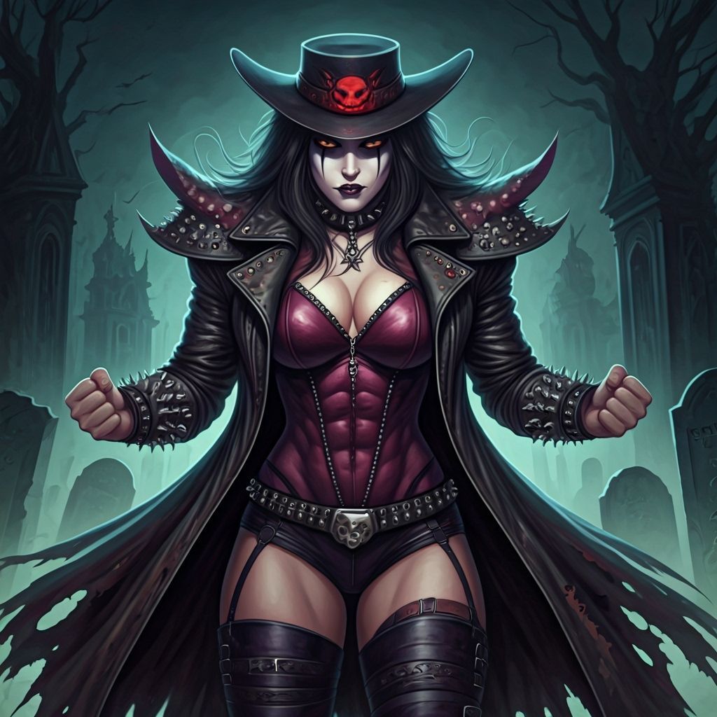 Goth Warrior Champion Woman in Epic Anime Style