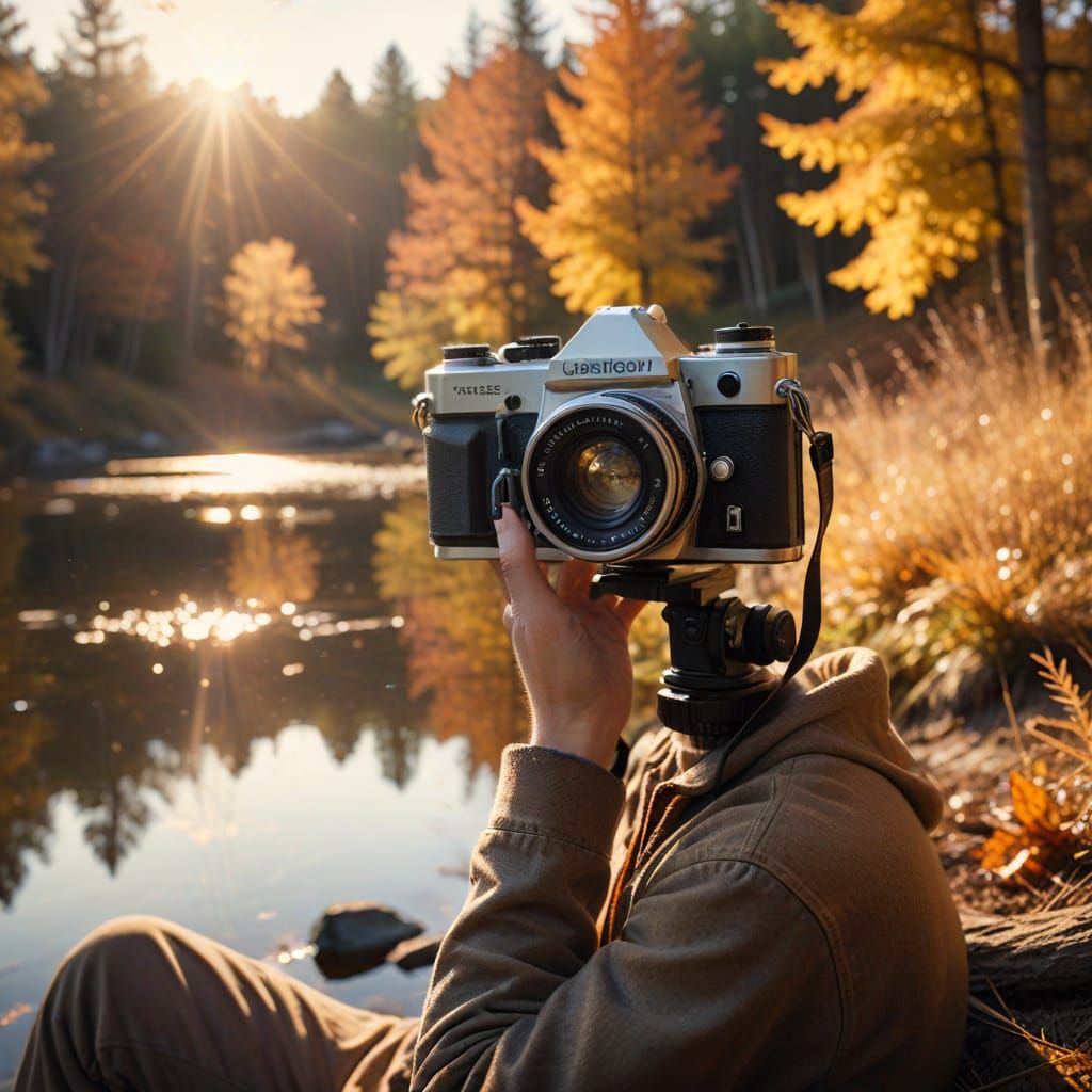 Photographer at Autumn Lake Concept Art