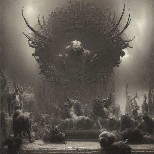 Horrific Deanimalization Inspired by Doré and Rutkowski