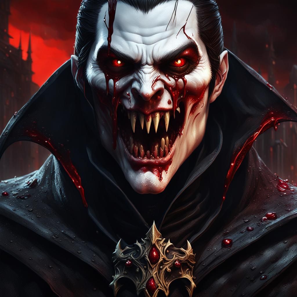 Vampire Portrait in Dark Fantasy Style