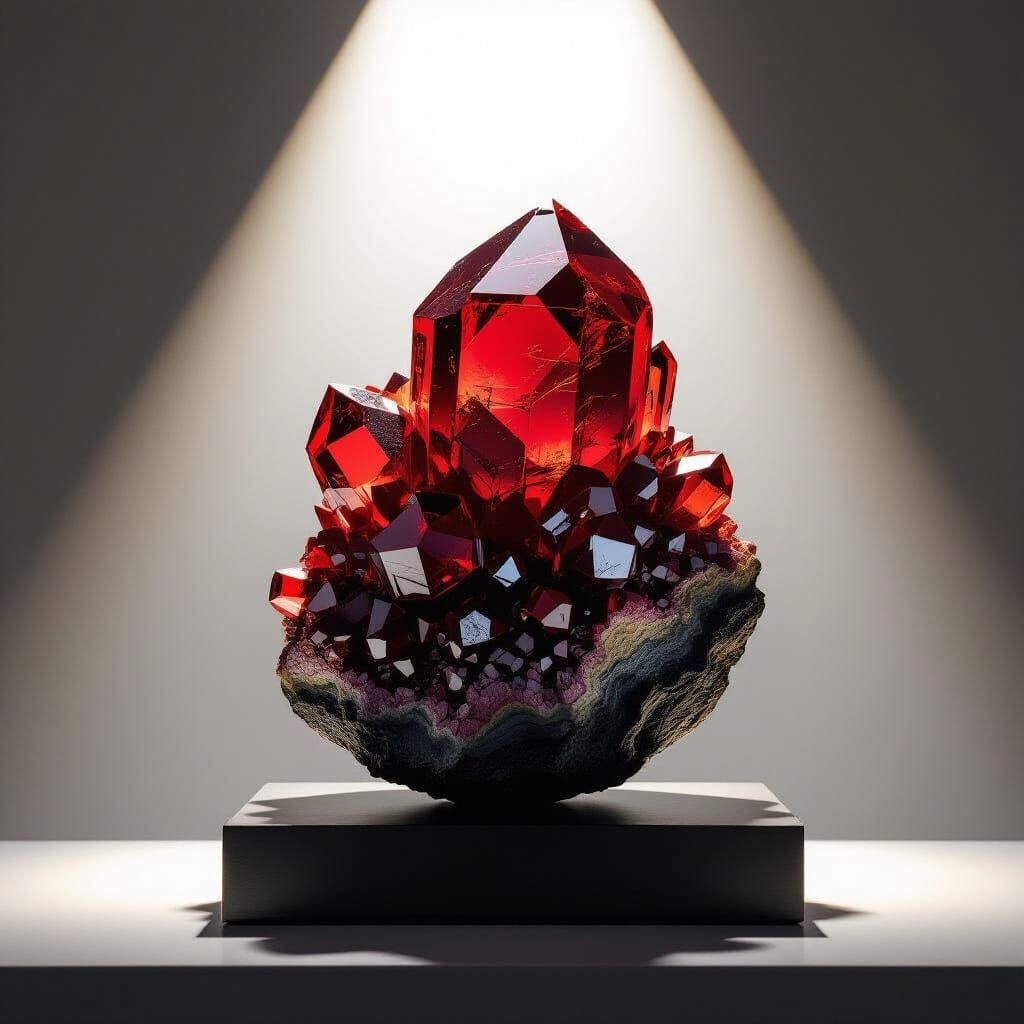 Dramatic Cuprite Mineral Specimen in Baroque Style