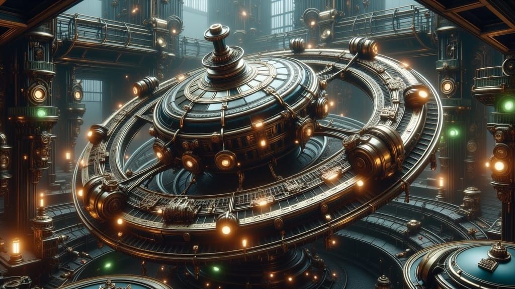 Giant Mechanical Spinning Top in Factory