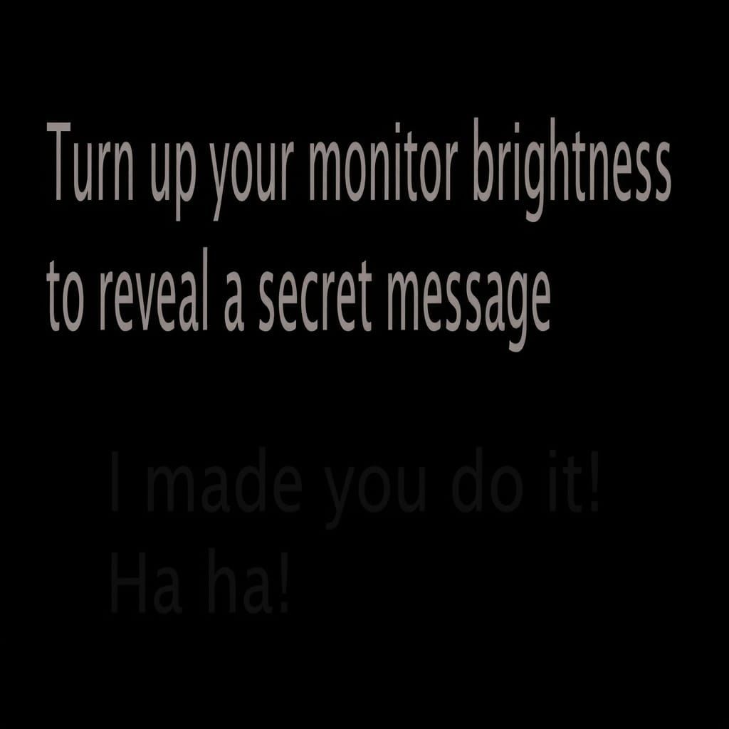 Minimalist Black Screen with Mischievous Secret Message