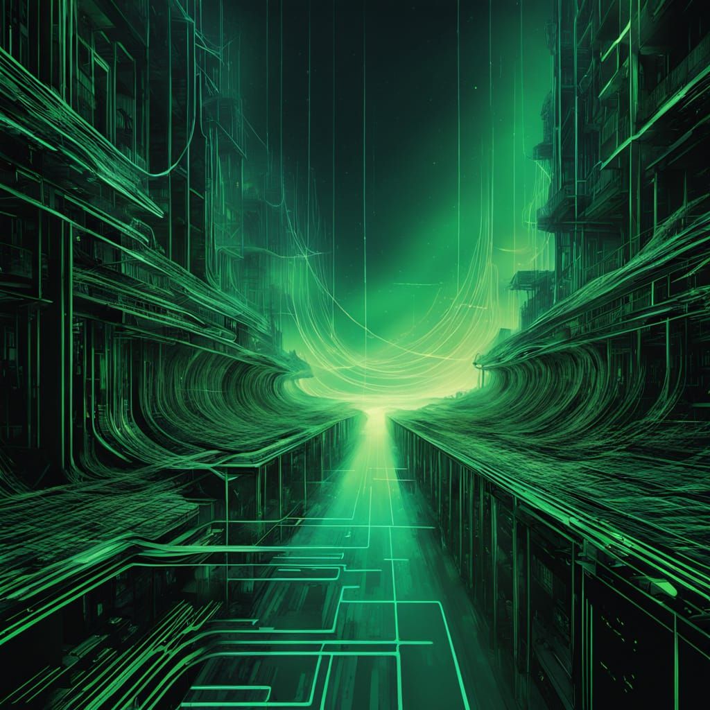 Mysterious Digital Landscape Formed From Scrolling Code