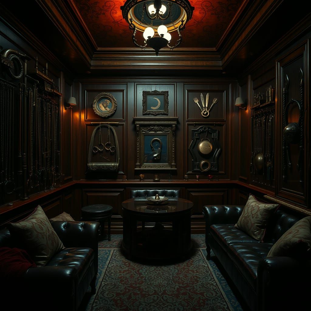 Luxurious, Darkly Lit Adult Play Room with Rich Accents and ...
