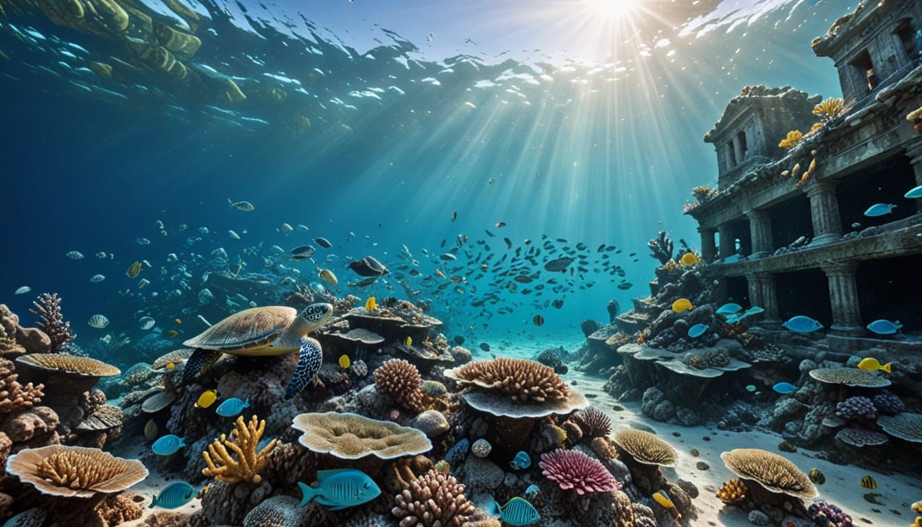 Underwater Scene: Coral Reef Ecosystem in National Geographi...