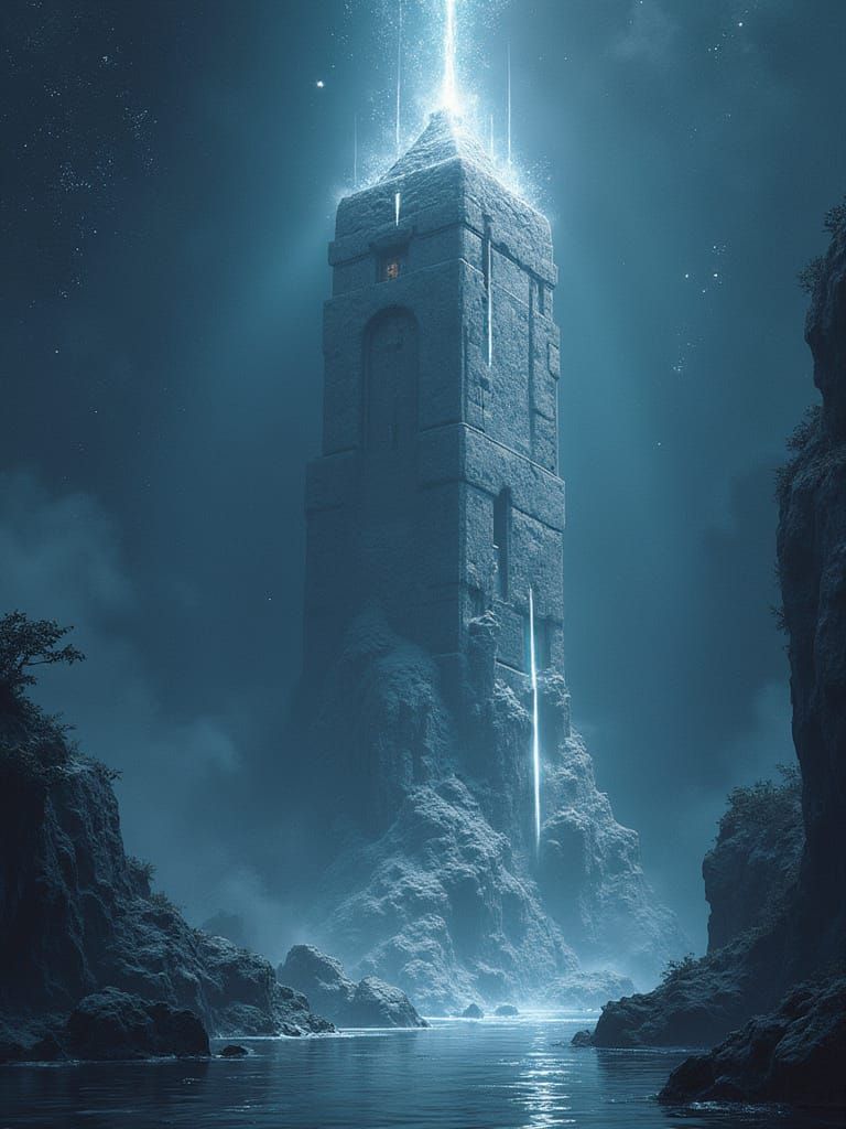 The Tower Breathes with Silvery Light