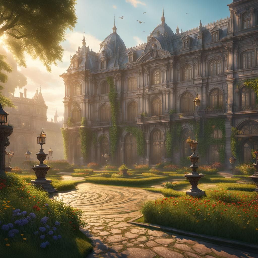 Aristocratic Estates in Fantasy City, Dynamic Lighting