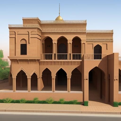Traditional Baghdad House Design: Brickwork Elevation
