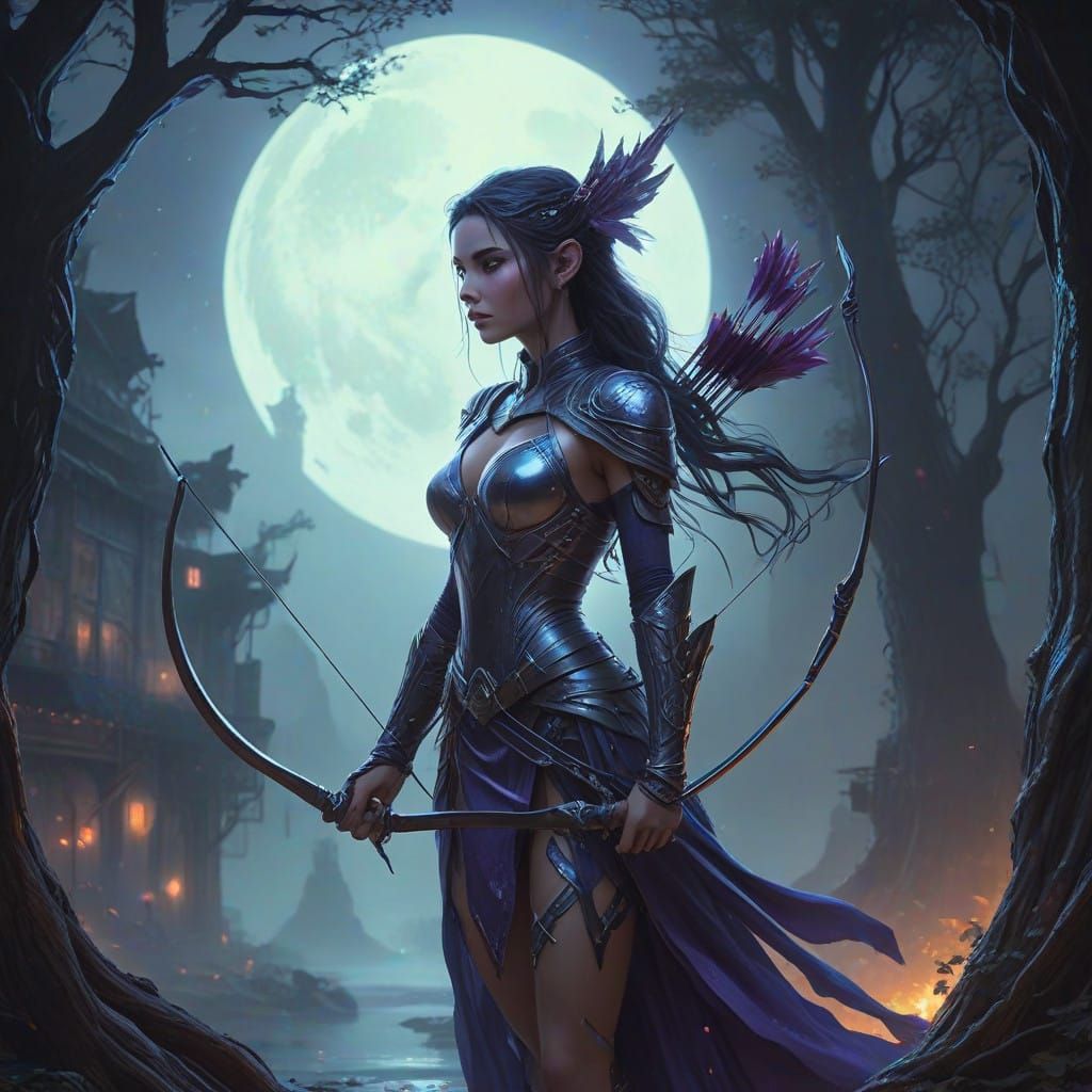 Ethereal Night Elf Archer in Enchanted Oak Tree