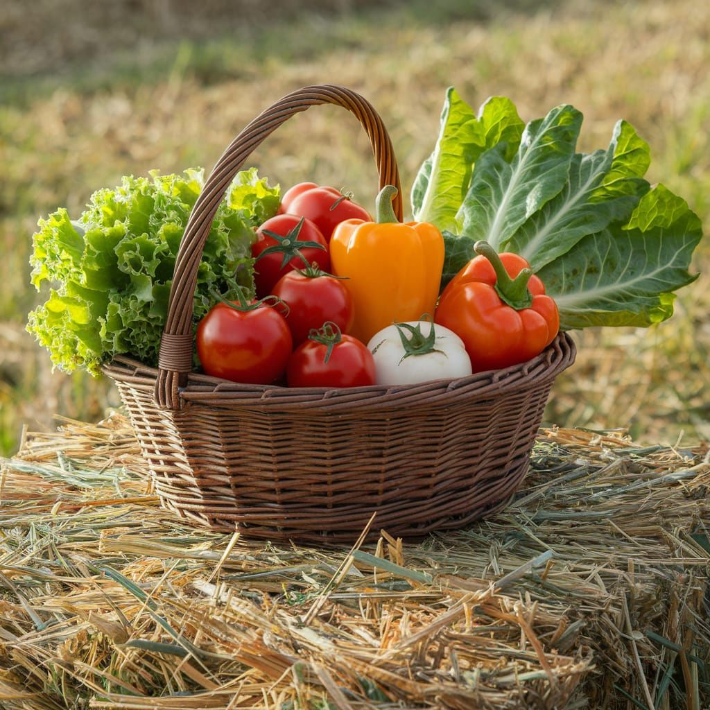 Farm Fresh Vegetables in a Rustic Countryside Setting